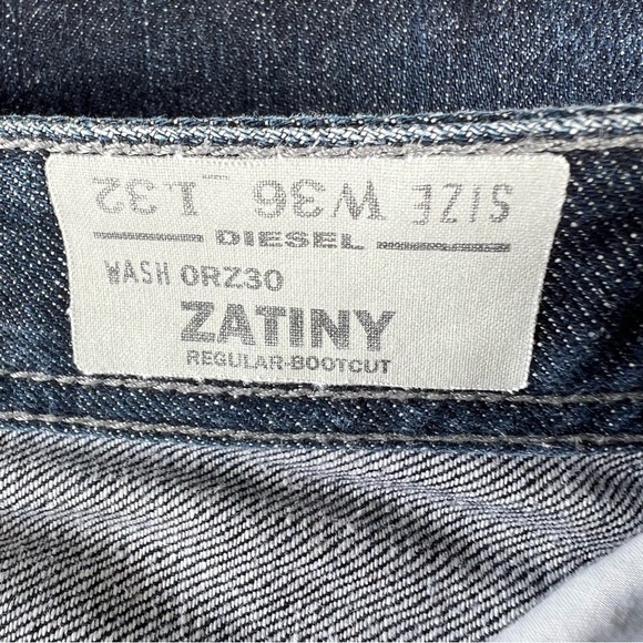 Diesel Industry Zatiny Regular Bootcut Jeans Dark Wash 100% Cotton 36x32 GUC - Picture 13 of 14